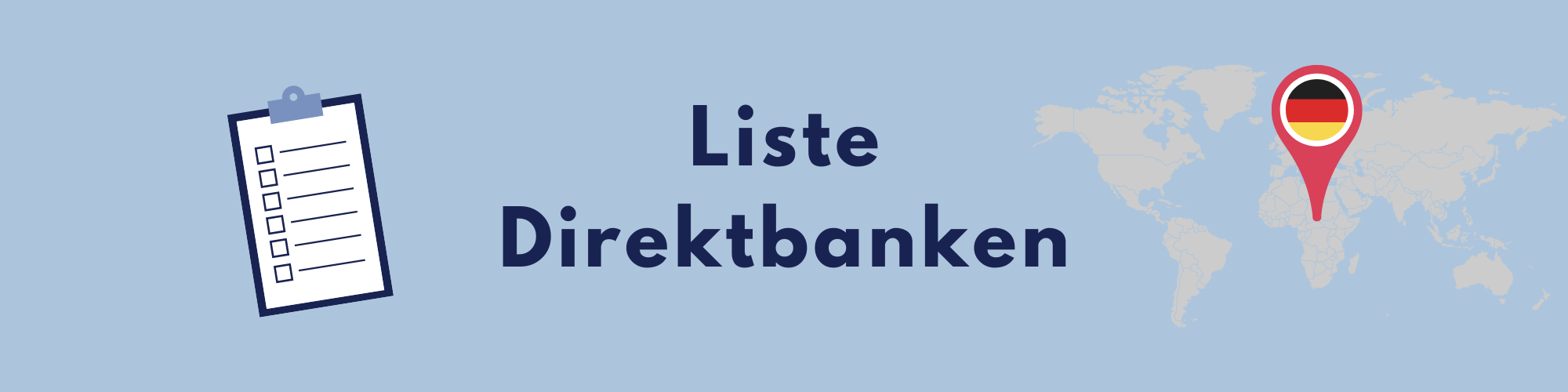 Darstellung einer Liste der Direktbanken die in Deutschland verfügbar sind
