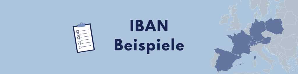 Darstellung von IBAN-Beispielen aus verschiedenen Ländern