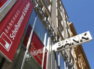 Außenansicht der Schelhammer Capital Bank Filiale in Wien